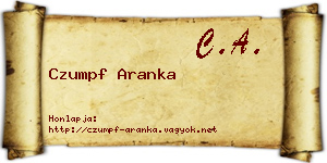 Czumpf Aranka névjegykártya